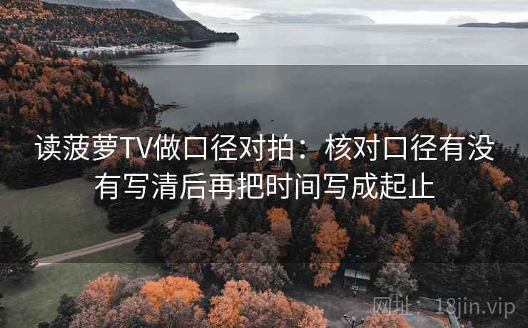读菠萝TV做口径对拍：核对口径有没有写清后再把时间写成起止